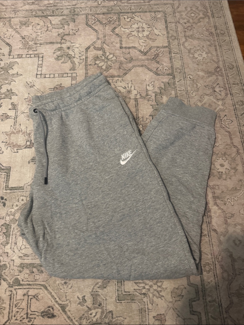 Nike Kids Grey Heather Joggers with White Logo